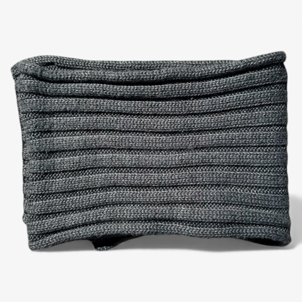 Roundtree & Yorke Charcoal Ribbed Wool Scarf Gray Winter Accessory OS